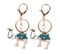 LIFKOME 2pcs Camel Keychain Rhinestone Keyring Animal Charm for Bag Handbag Backpack Decorative Pendant