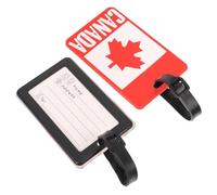 LIFKOME 2Pcs Canada Flag Travel Luggage Tags National Banner Baggage Identifiers with Card Holder for Commuters and Tourists
