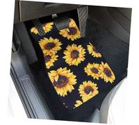 LIFKOME 2Pcs Car Foot Mats Neoprene Floor Carpets with Sunflower Print Water Absorbent and Dust Resistant Easy to Clean for Cars and Suvs