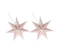 LIFKOME 2PCS Christmas Star Paper Lampshades Hollow Out Origami Star Lantern Covers Pendant Light Shade Decorative Ceiling Hanging for Home Party