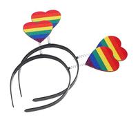 LIFKOME 2Pcs Colorful Heart Shaped Headband for Lightweight Hair Hoop Decoration for Events Parties and Daily Wear Vibrant Rainbow Design for Fun and Charm