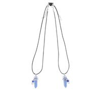 LIFKOME 2pcs Couples Magnetic Necklaces with Hexagonal Pendant and Glow-in-the-dark Astronaut Heart Charm, Black Leather Cord Matching Pendant Necklaces for Couples, Friendship Jewelry