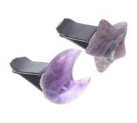 LIFKOME 2pcs Crystal Car Air Outlet Clip Featuring Delicate Crystal Stone Moon and Star Shapes with Easy Installation and Gap Filler