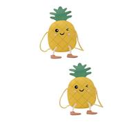 LIFKOME 2pcs Cute Pineapple Crossbody Bag Pouch for Boys and Girls Eye-catching Design for Camping Traveling and Daily Use Convenient Drawstring Closure