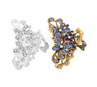 LIFKOME 2pcs Decorative Flower Clips Small Decorative Flower Claws Barrette Hair Accessories Thick Crystal Hair Clips Vintage Rhinestone Crystal Jaw Clamps