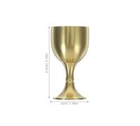LIFKOME 2pcs Delicate Copper Alloy Altar Cups High Tabletop Offering Goblets for Home Temple Decoration and Buddhist Art Collectors