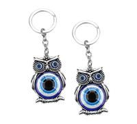 LIFKOME 2pcs Evil Eye Owl Keychain Pendant Cute Owl Shaped Bag Charm Sturdy Material for Car Decoration and Handbag Accessories