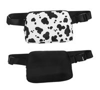 LIFKOME 2pcs Fashionable Fanny Packs for Men Women Waist Chest Bag with Cow Print Design for Travel Hiking and Running