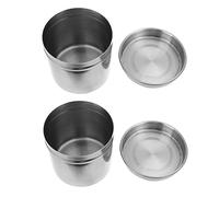 LIFKOME 2pcs Food-grade Stainless Steel Storage Canister Multifunctional Containers for Home Kitchen School and Laboratory Dust Easy to Clean
