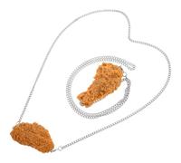 LIFKOME 2Pcs Fried Chicken Wing Leg Necklace Set, Realistic Simulation Food Pendant Chains, Hip Hop Style Food Ornament Jewelry for Women