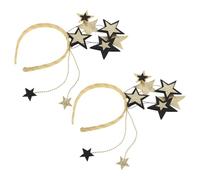 LIFKOME 2pcs Glitter Star Headband Sequin Five-pointed Star Hairband Soft Comfortable Fit Festive Year S Eve Party and Holiday Hair Accessory