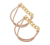 LIFKOME 2pcs Gold Metal Hair Bands with Braided Design Elastic Scrunchies for Women High Elasticity Ponytail Holders Stylish Hair Accessories