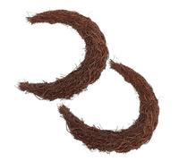 LIFKOME 2pcs Handmade Moon Shaped Rattan Wreath 25cm Grapevine Twig Moon Decoration for Wedding Party Wall Hanging Door Garland Craft