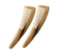 LIFKOME 2pcs Handmade Thickened Curved Ox Horn Fine Teeth Hair Care Comb for Women Anti-static Detangling Scalp Massage Tool Portable Travel Pocket Hair Combs