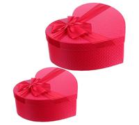 LIFKOME 2pcs Heart Shape Wedding Boxes Small and Medium Packing Boxes for Romantic Packaging and Proposal Decoration