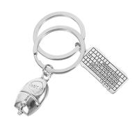 LIFKOME 2pcs Keyboard Mouse Keychain Portable Hanging Charm for Wallet Unique Computer Accessory for Programmers and Tech Enthusiasts