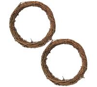LIFKOME 2pcs Large Natural Rattan Wreath Circles Handmade Grapevine Garland Frame DIY Crafts Floral Hoop Willow Wreath Ring for Front Door Decorations