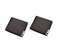 LIFKOME 2pcs Leather Purse Men's Wallet Billfold Pu Leather Retro Design Id Cash Holder Present