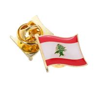 LIFKOME 2pcs Lebanon Flag Lapel Pin Badge Lightweight Metal Brooch for Hat Clothes and Backpack Elegant National Lebanese Flag Design Souvenir for International Travel and Casual