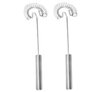 LIFKOME 2Pcs Manual Egg Whisk and Milk Frother Spring Stirrer Tool with Ergonomic Non Slip Handle Wear Resistant Mixer for Kitchen Baking and Coffee Milk Frothing