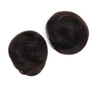 LIFKOME 2pcs Messy Bun Hairpiece for Women Voluminous Synthetic Hair Extensions Lightweight Bridal Hair Clip for Weddings and Parties Brown Black