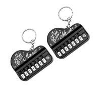LIFKOME 2pcs Mini Electronic Piano Keychain Cute Music Keyring Pendant Durable Bag Charm for Music Lovers Transparent Black Design