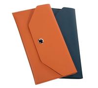 LIFKOME 2pcs Mini Envelope Wallet PU Leather Cash Organizer for Budgeting Money Saving Pouch for Women Receipt and Bill Holder Stylish Brown Green Cash Envelope