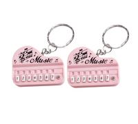 LIFKOME 2pcs Music Keychain Mini Piano Keyboard Keyring Adorable Pink Keyring for Bag Decor