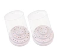 LIFKOME 2pcs Nail Drill Bit Case Transparent Organizer Holder for Manicure Storage Portable Nail Grinding and Polishing Tool Display Box for Salon and Home Use