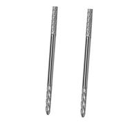 LIFKOME 2pcs Nail Polish Tool Nail Drill Bits Professional Cuticle Cleaner Tool Silver Tungsten Steel