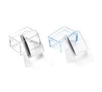LIFKOME 2pcs Nail Stamper for Manicure Nail Art DIY Tools Plastic Square Stampers for Home and Salon Use Easy to Hold and Apply Designs Blue and Transparent