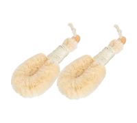 LIFKOME 2pcs Natural Sisal Bath Brushes Exfoliating Body Scrubbers for Shower and Dry Brushing Wood and Jute Rope Handles Large for Deep Skin Cleansing and Smooth Skin Care