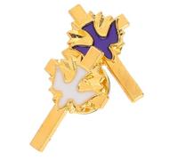 LIFKOME 2pcs Peace Dove Cross Brooch Pins White Blue Enamel Lapel Pins Religious Baptism Party Favors First Communion Accessories for Women