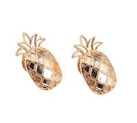LIFKOME 2pcs Pineapple Brooch Pins Zinc Alloy Cute Fruit Lapel Pins for Clothes Cardigan Sweater Clips Lightweight Tropical Party Accessories