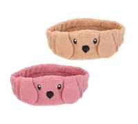 LIFKOME 2pcs Plush Makeup Headband Comfortable and Breathable Cloth Hairbands for Making and Taking A Bath Soft and Cute Decorative Hairband for Skincare Routine Random Random Color