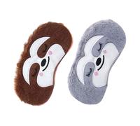 LIFKOME 2pcs Plush Monkey Eye Mask for Soft Breathable Sleep Shades with Light Blocking Cute Animal Nap Blindfold for Boys and Portable Cozy Eye Cover for Rest and Travel