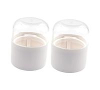 LIFKOME 2pcs Portable Makeup Egg Containers Breathable Cosmetic Puff Holders Travel Accessory White Beauty Sponge Storage Cases for Home Go