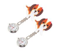 LIFKOME 2pcs Professional Doctor Pocket Watch Cartoon Hanging Watch Exam Chest Key Buckle