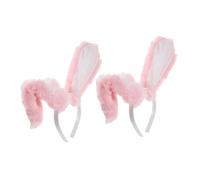LIFKOME 2pcs Rabbit Ear Headband Furry Cute Bunny Cosplay Accessories Soft Grey Ears Headband for Boys and Girls Party Dress up Costume Headdress