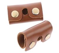 LIFKOME 2pcs Razor Head Protective Sheaths Manual Razor Head Leather Sleeve Synthetic Leather and Iron Material Practical Storage Cover Gift for Husband and Father