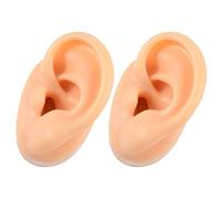 LIFKOME 2Pcs Realistic Silicone Ear Model Soft Flexible Fake Human Ear Mold for Piercing Practice and Jewelry Display Body Parts for Medical Teaching and Beauty Shops