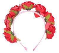LIFKOME 2Pcs Red Artificial Rose Flower Headbands for Valentine'S Day Party Hair Accessories, Delicate Floral Hairbands Suitable for Wedding, Cosplay, and Romantic Occasions