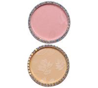 LIFKOME 2Pcs Resin Nail Art Pallet Tray with Rhinestones for Color Mixing and Display Elegant Nail Polish and Jewelry Holder for Home and Salon Use Gold and Pink Design