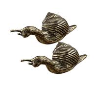 LIFKOME 2Pcs Retro Brass Snail Figurines Vintage Mini Snail Ornaments Sturdy Metal Craft Decoration for Home Desk Shelf Collectible Artifacts