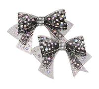 LIFKOME 2Pcs Rhinestone Bow Shoe Charms DIY Accessories for Wedding Shoes Elegant Crystals Decoration for Bags Clothes Versatile Bow Clips for Women Unique Crafting Touch