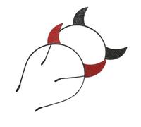 LIFKOME 2Pcs Sequin Devil Horns Headbands Halloween Costume Accessories for Adults and and Red Horn Hairbands for Party Carnival Festival Dress-up