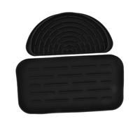 LIFKOME 2pcs Silicone Drip Tray Set for Refrigerator and Water Dispenser Black Half-round Drip Catcher and Small Draining Tray Food-grade Silicone Water Pan for Kitchen and Coffee Machine