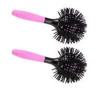 LIFKOME 2pcs Spherical Round Hair Brush for Thick Curly Hair Blow Drying Detangling Styling Comb with Massage Balls Heat Resistant