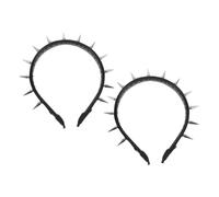 LIFKOME 2pcs Spiked Headband Rivets Gothic Punk Hair Accessories for Halloween Costume Steampunk Tiaras Unique Rock Headwear for Women and Girls