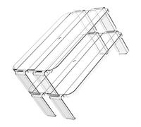 LIFKOME 2Pcs Stackable Fridge Shelf Organiser, Plastic Multi-Purpose Storage Holder for Kitchen and Tabletop Use, Space-Saving Rack for Fruit, Spices and Containers